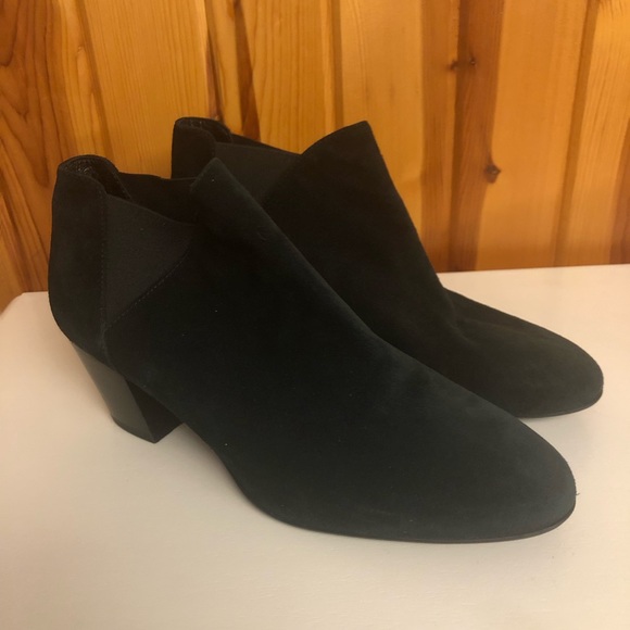 AQUATALIA made in Italy size black short ankle boots / booties leather 10 - Picture 2 of 14